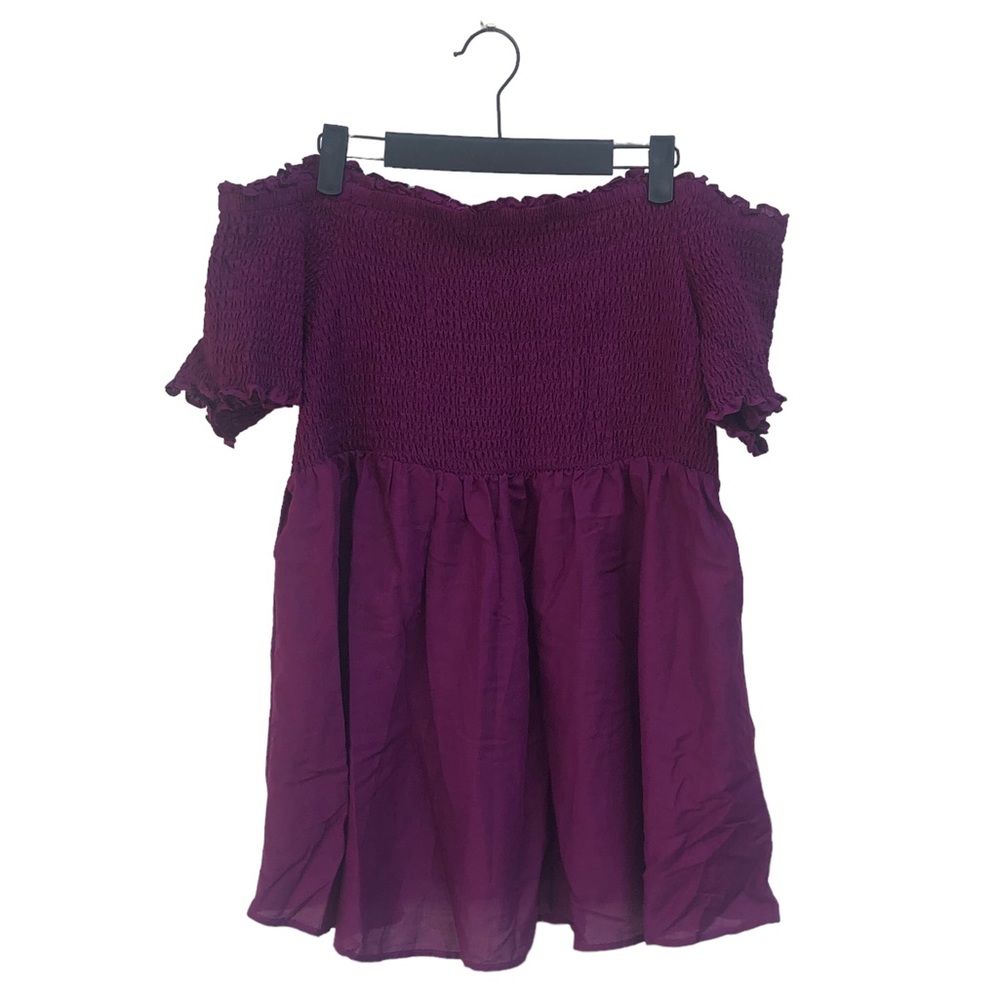 Torrid Peplum Gauze Smocked Off Shoulder Top size 2 - Picture 3 of 8